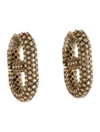 Christian Dior Crystal Hoop Earrings