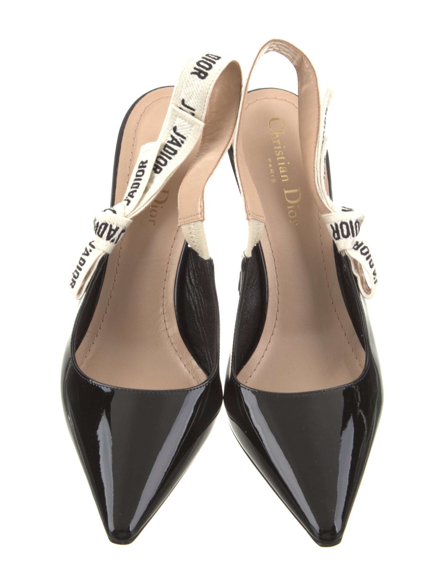 Christian Dior Patent Leather Printed Slingback Pumps