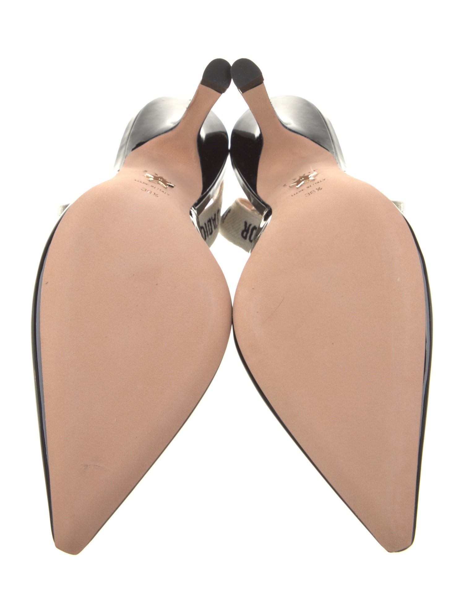 Christian Dior Patent Leather Printed Slingback Pumps