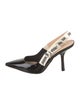 Christian Dior Patent Leather Printed Slingback Pumps