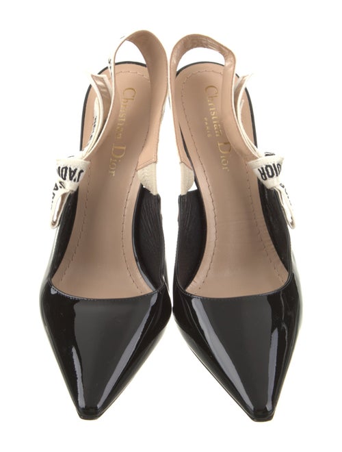 Christian Dior Patent Leather Printed Slingback Pumps