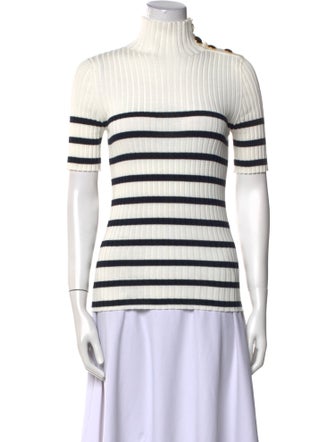 Christian Dior Striped Turtleneck Top