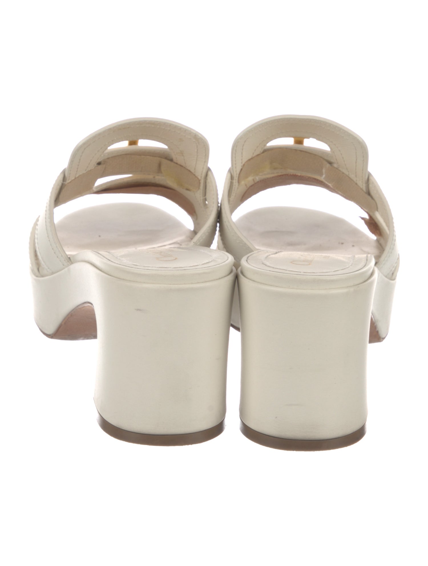 Christian Dior Leather Cutout Accent Slides