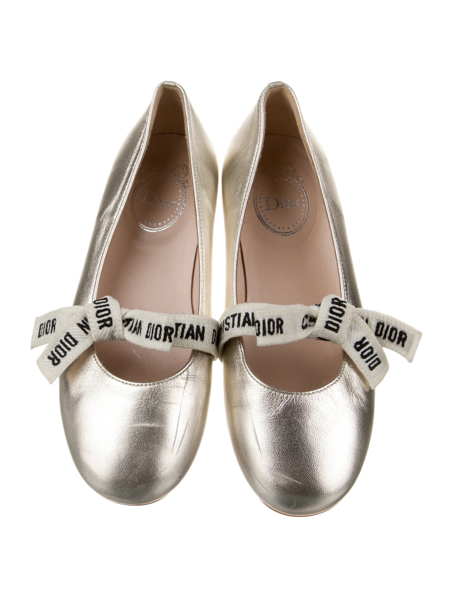 Christian Dior Girls' Leather Ballet Flats
