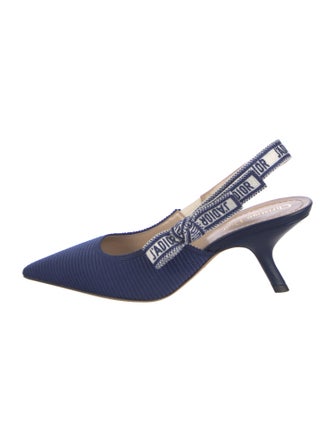 Christian Dior Canvas Printed Slingback Pumps