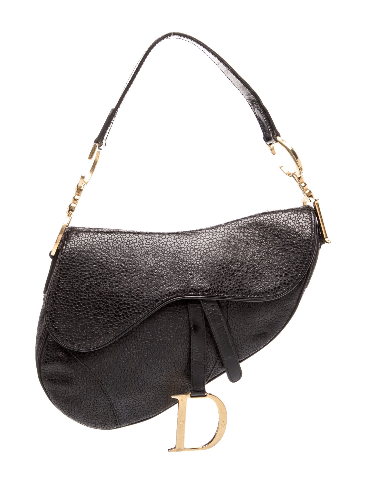 Christian Dior Embossed Leather Saddle Vintage
