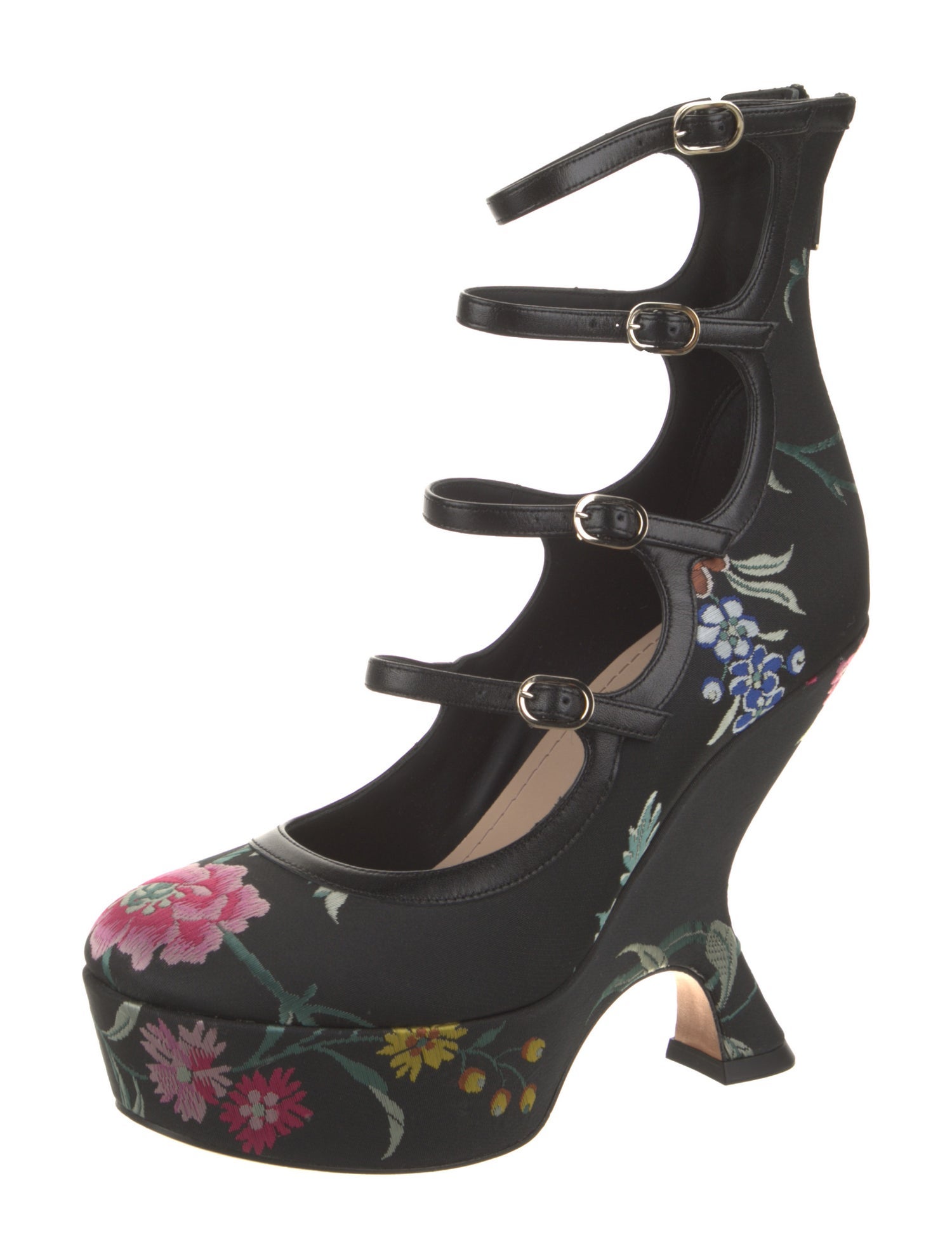Christian Dior Satin Floral Print Pumps