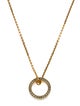 Christian Dior Crystal & Enamel Ring Pendant Necklace