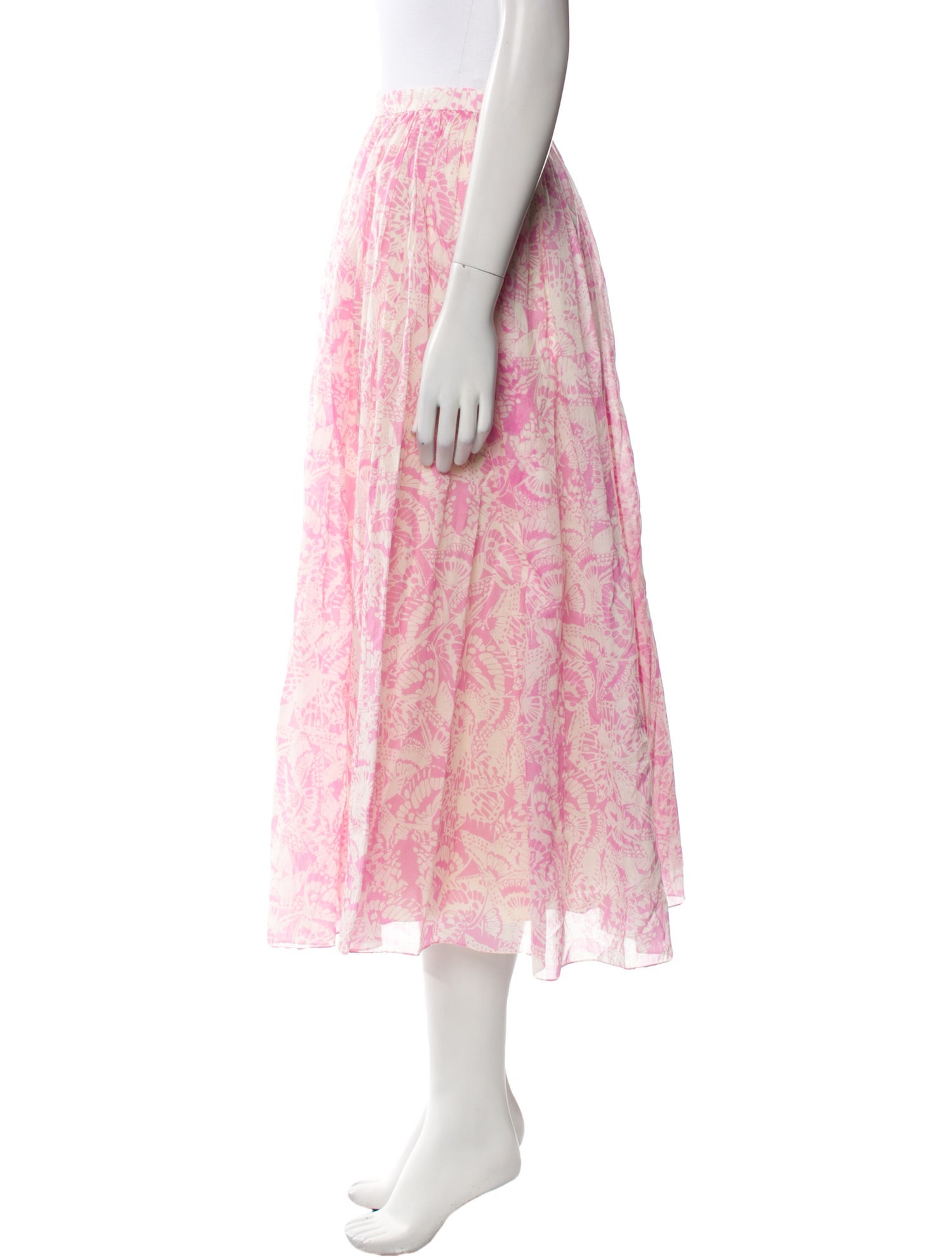 Christian Dior Floral Print Midi Length Skirt