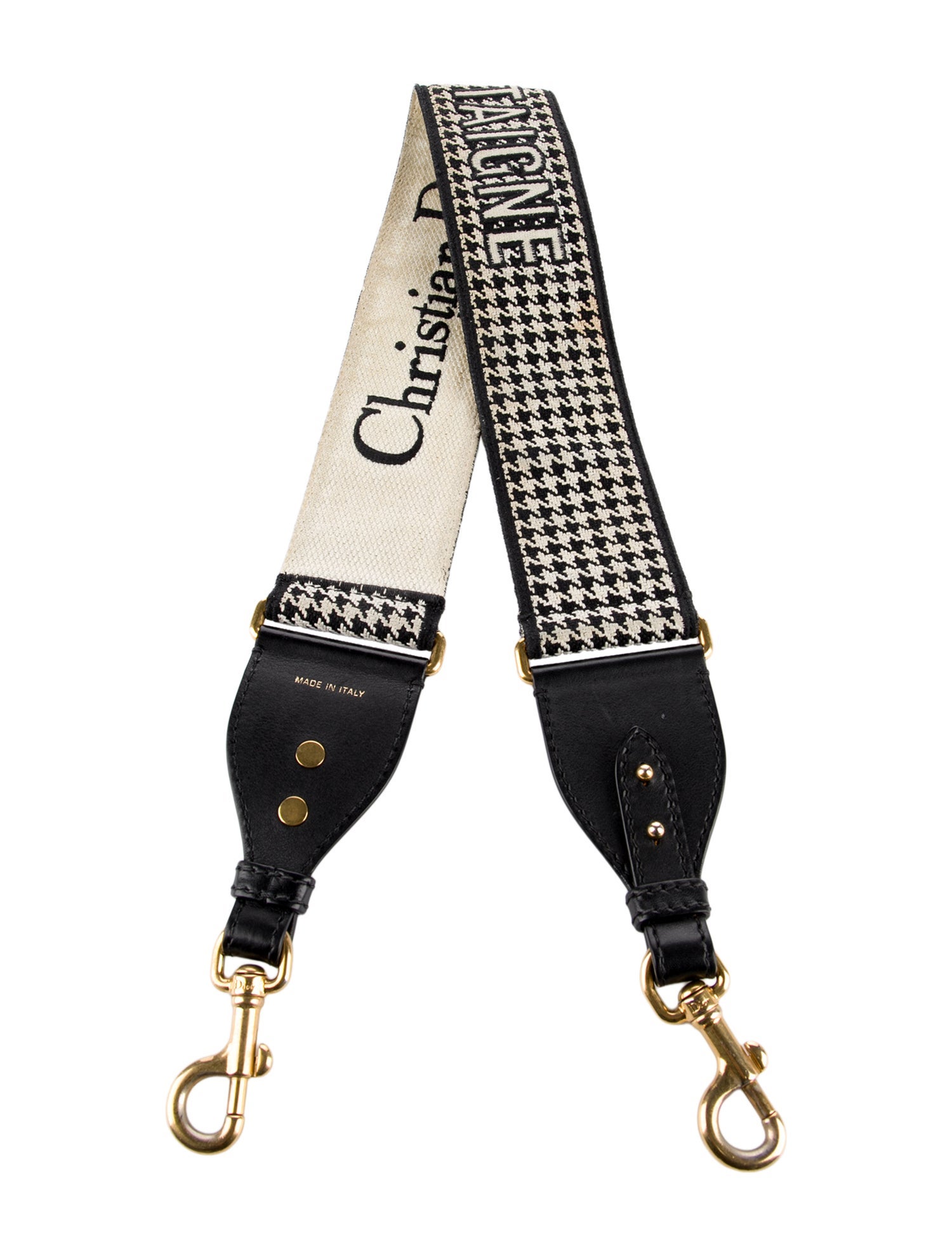 Christian Dior black pattern print bag strap