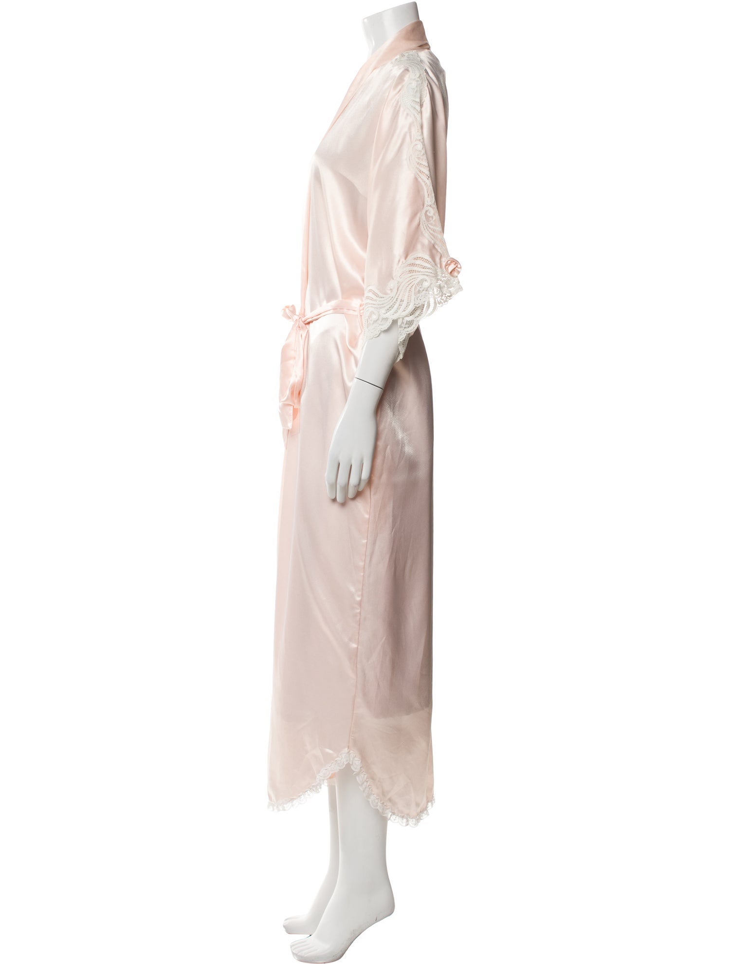Christian Dior Lace Trim Embellishment Robe