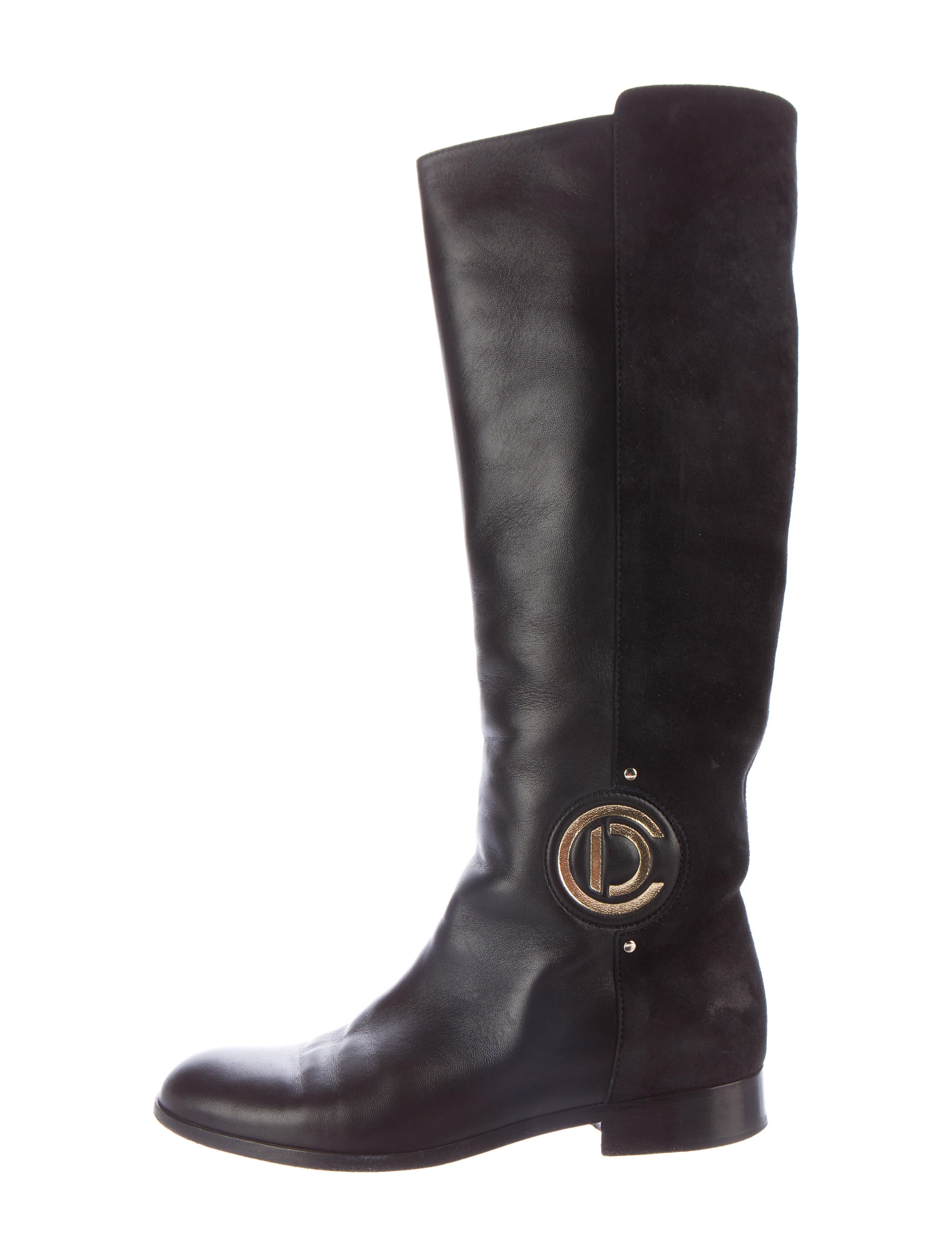 Christian Dior Leather KneeHigh Boots Shoes CHR53905 The RealReal