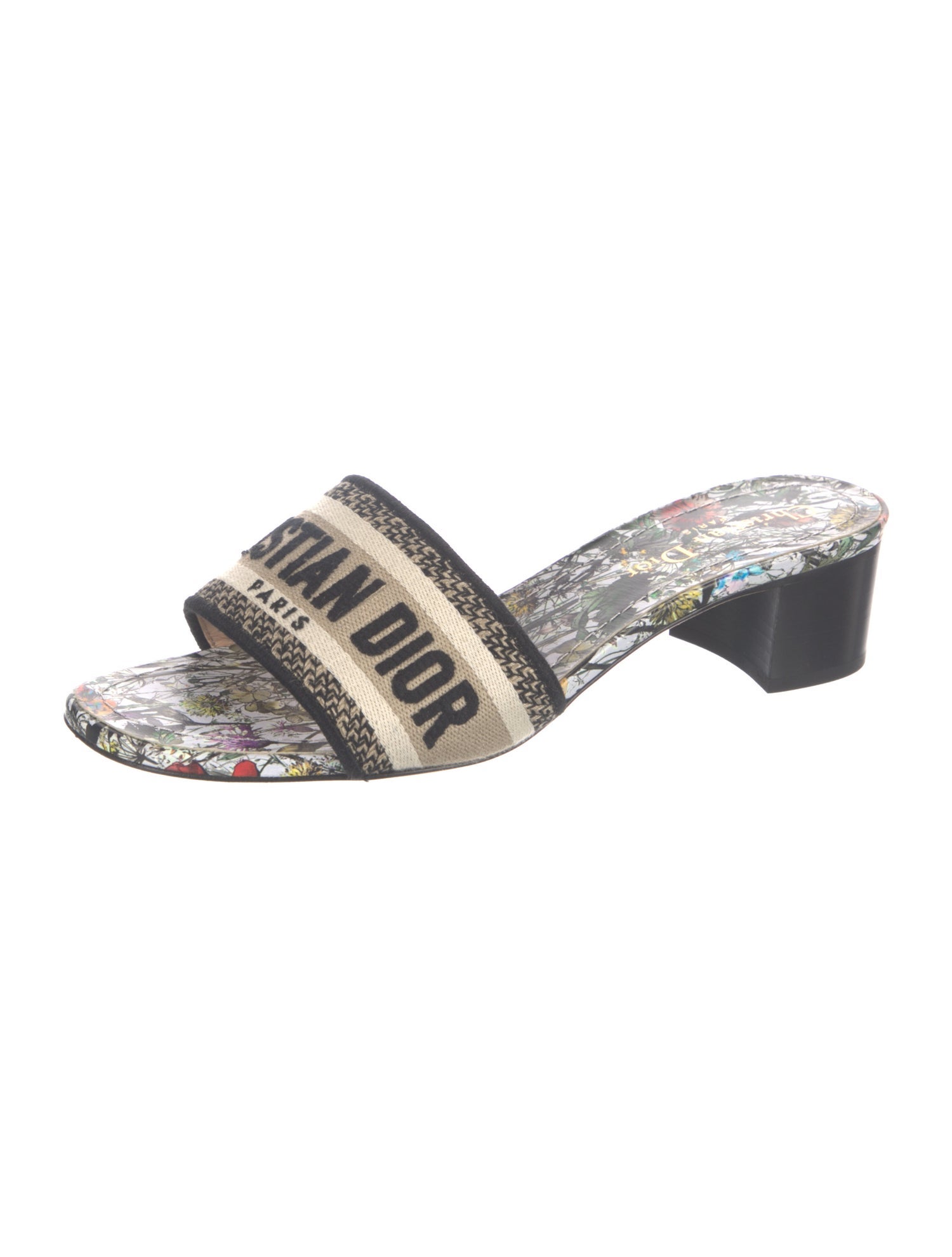 Christian Dior Canvas Printed Slides