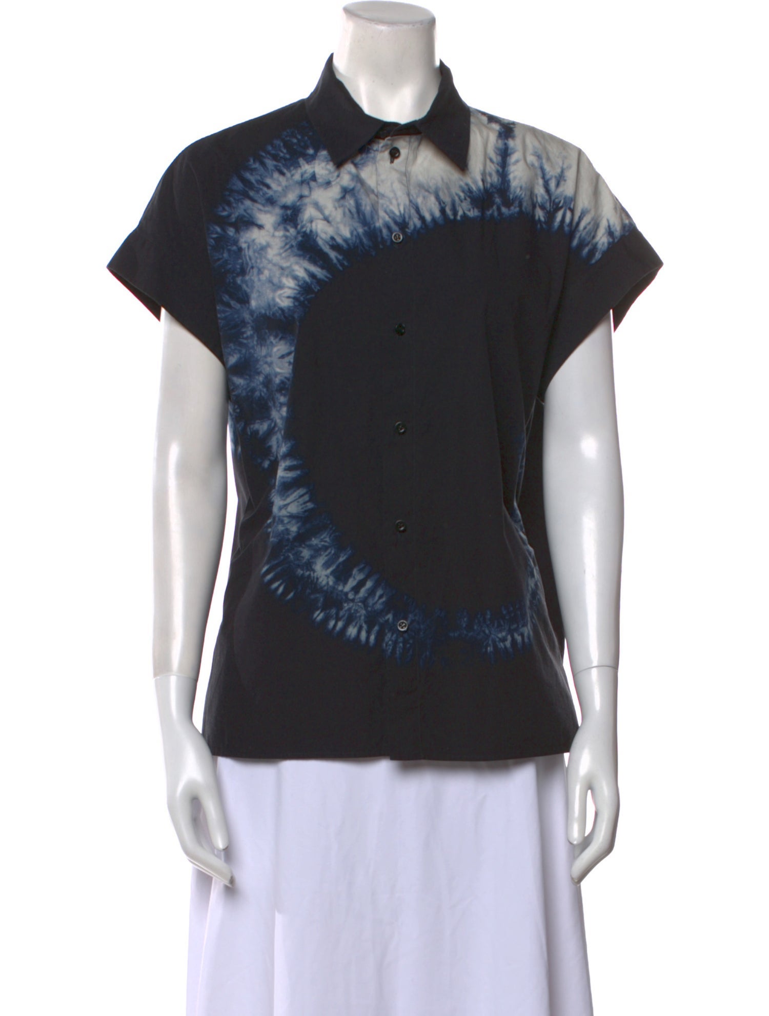 Christian Dior Graphic Print Short Sleeve Button-Up Top