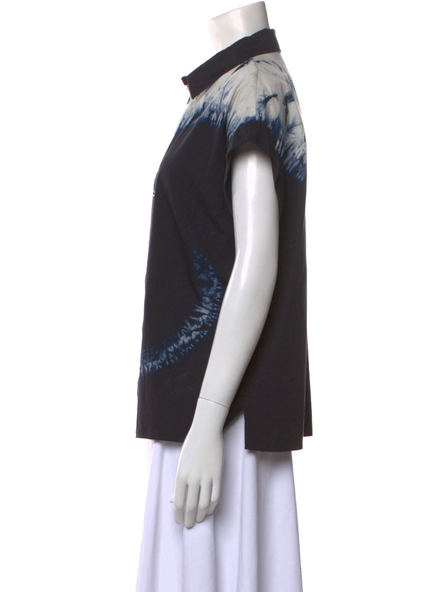 Christian Dior Graphic Print Short Sleeve Button-Up Top