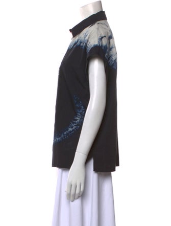 Christian Dior Graphic Print Short Sleeve Button-Up Top