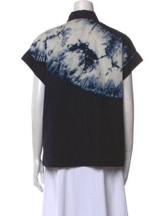 Christian Dior Graphic Print Short Sleeve Button-Up Top