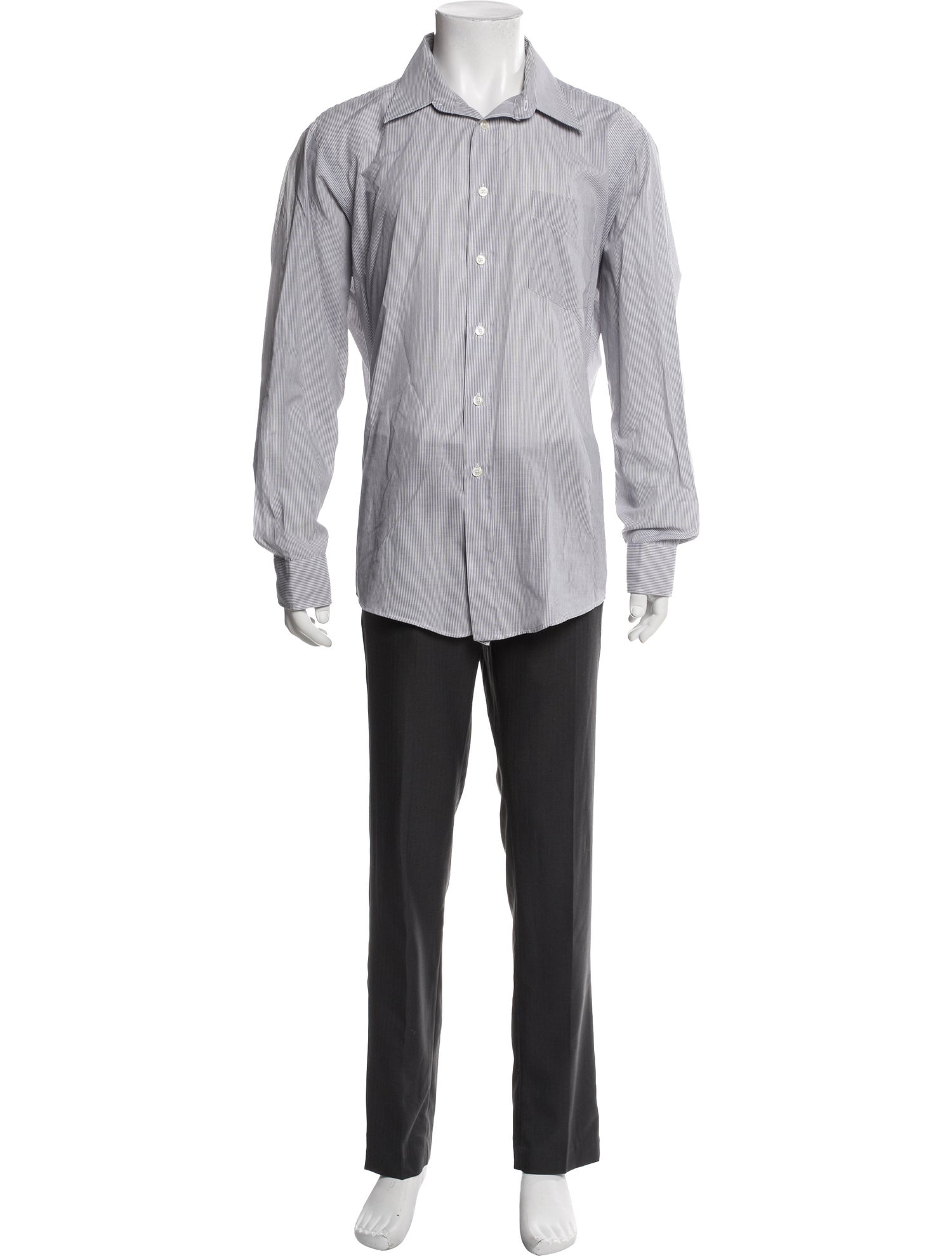 Christian Dior Striped Long Sleeve Dress Shirt