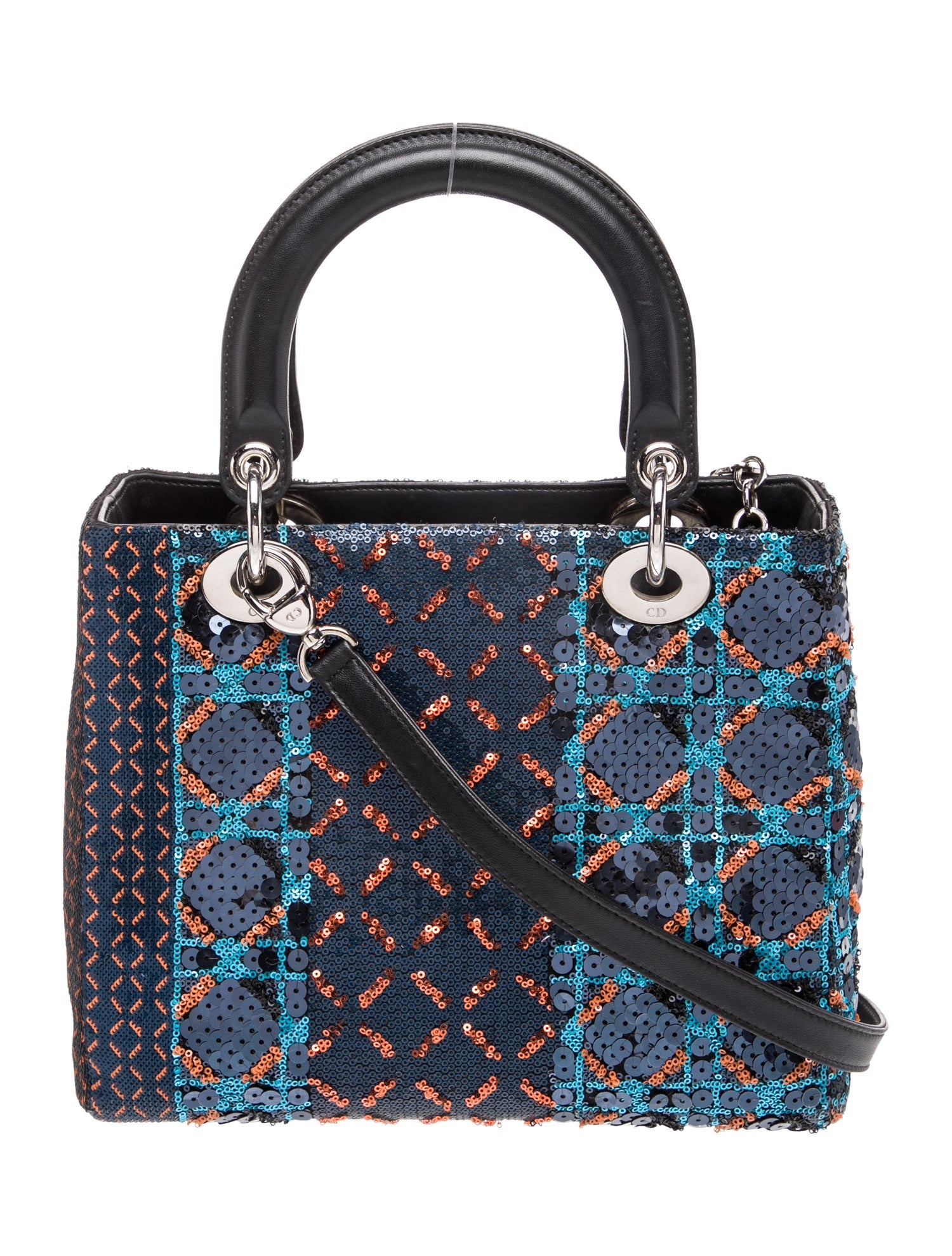 Christian Dior Cannage Dior Sequin Lady Dior Bag Mini