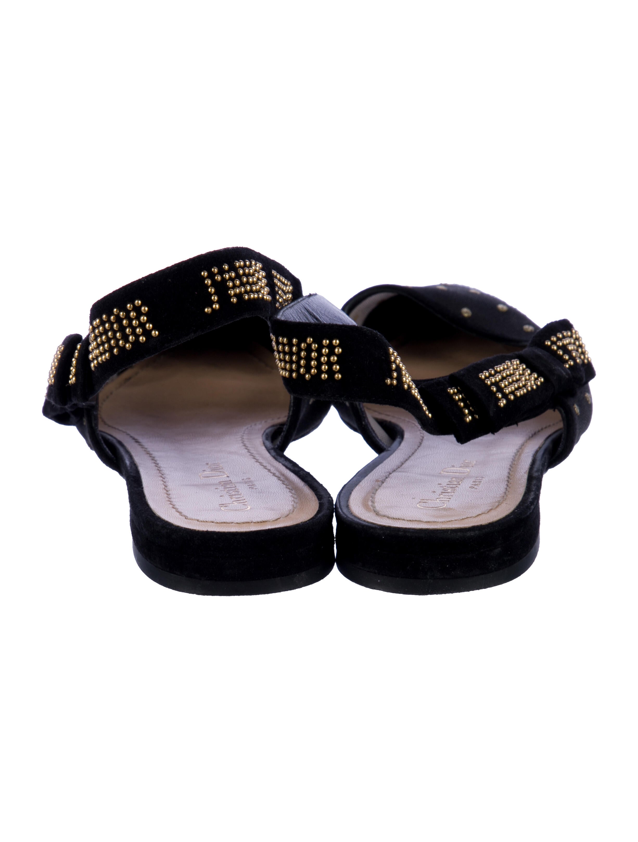 Christian Dior Mesh Graphic Print Slingback Flats