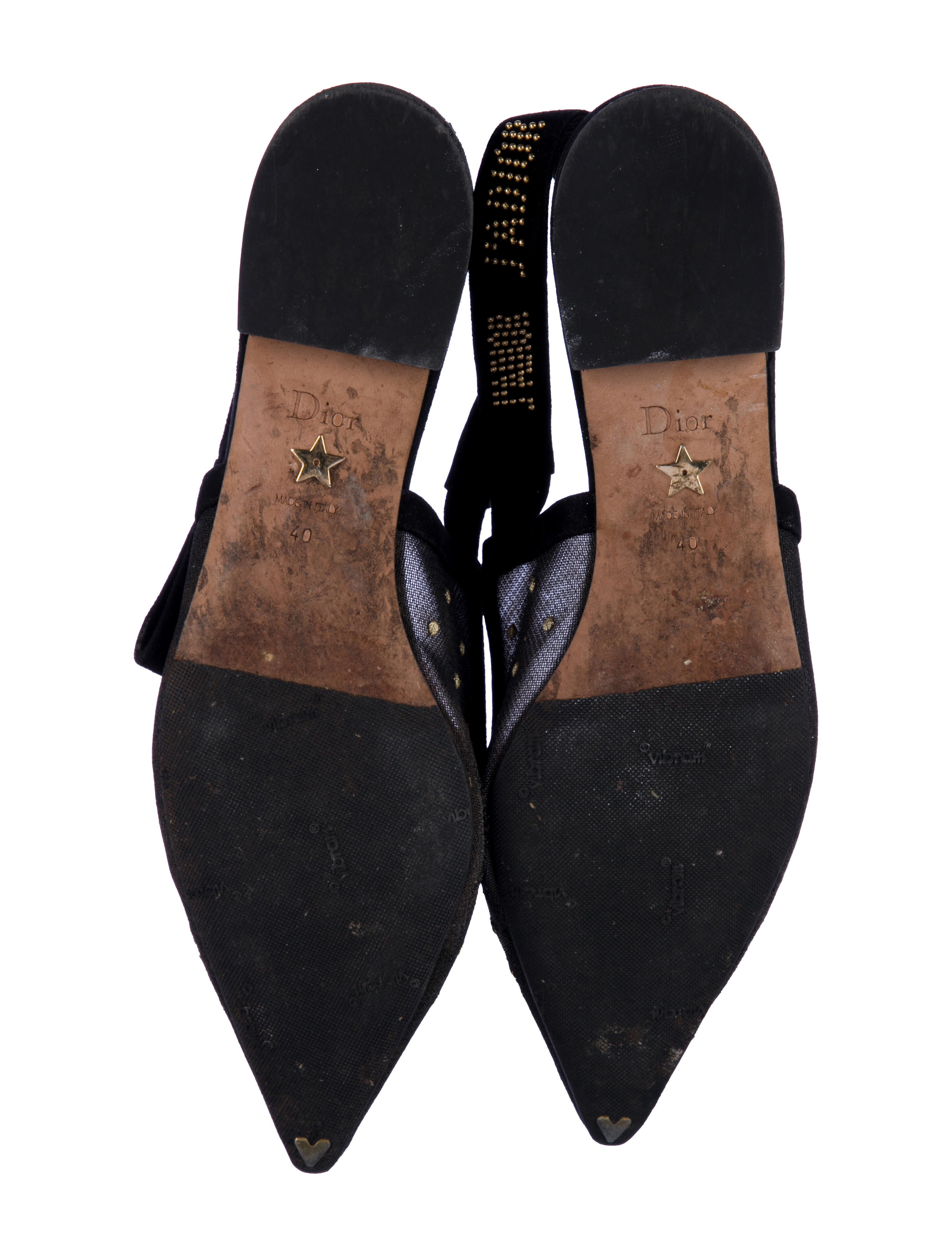 Christian Dior Mesh Graphic Print Slingback Flats