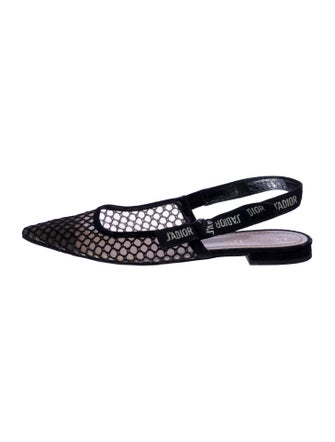 Christian Dior Mesh Mesh Accents Slingback Flats