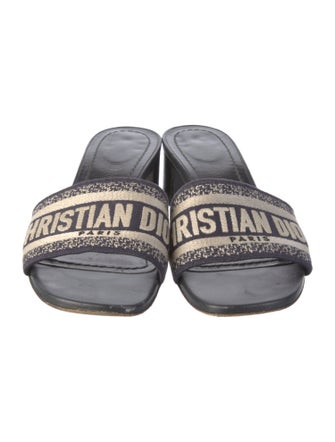 Christian Dior Canvas Printed Slides