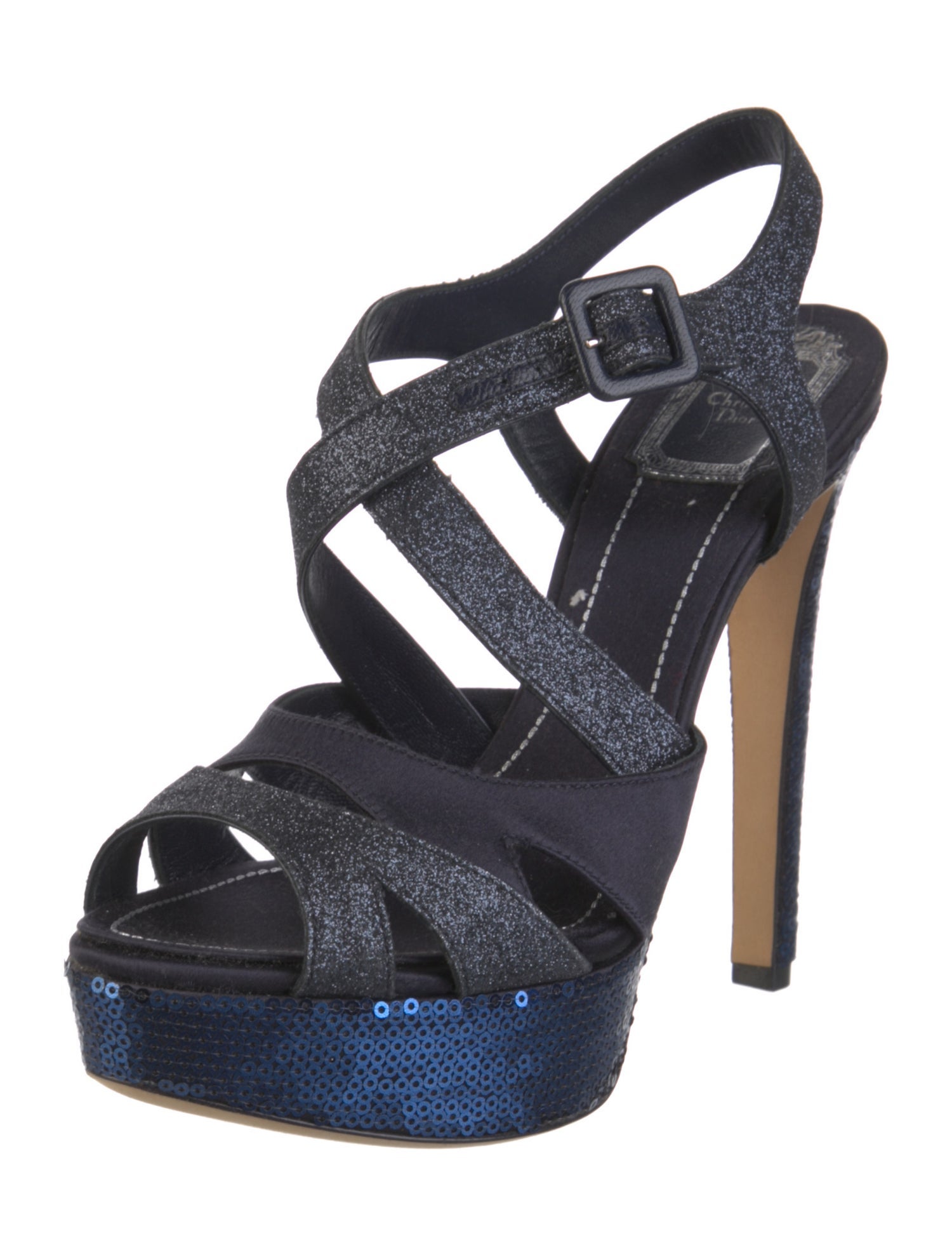 Christian Dior Glitter Glitter Accents Slingback Sandals