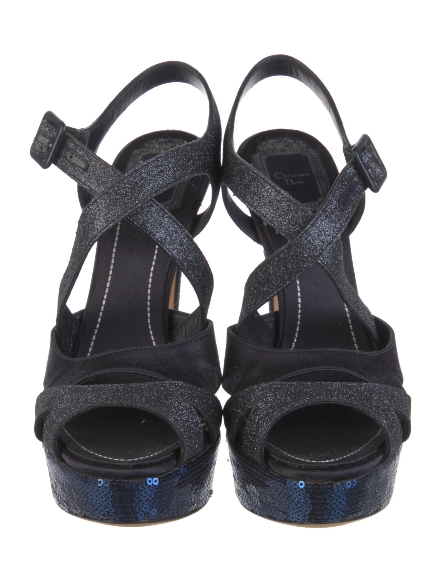 Christian Dior Glitter Glitter Accents Slingback Sandals