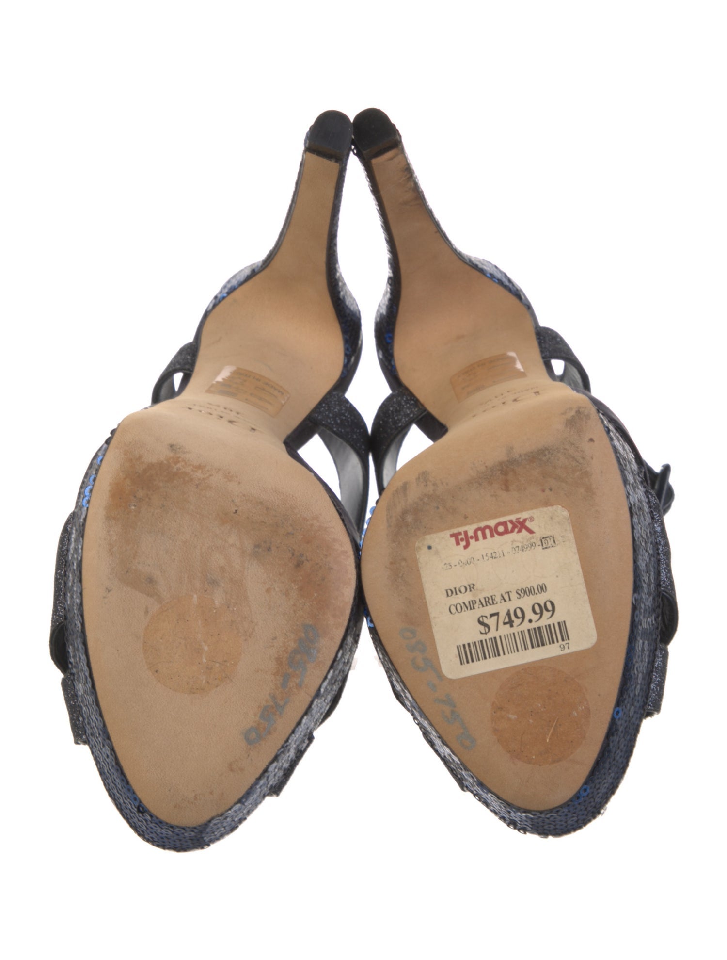 Christian Dior Glitter Glitter Accents Slingback Sandals