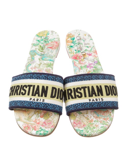 Christian Dior Canvas Printed Slides