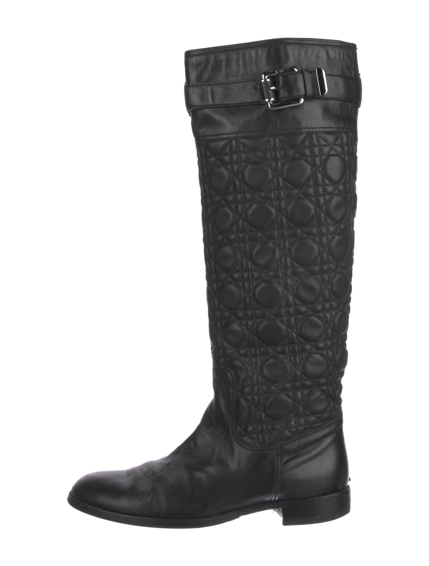 Christian Dior Cannage Pattern Leather Riding Boots