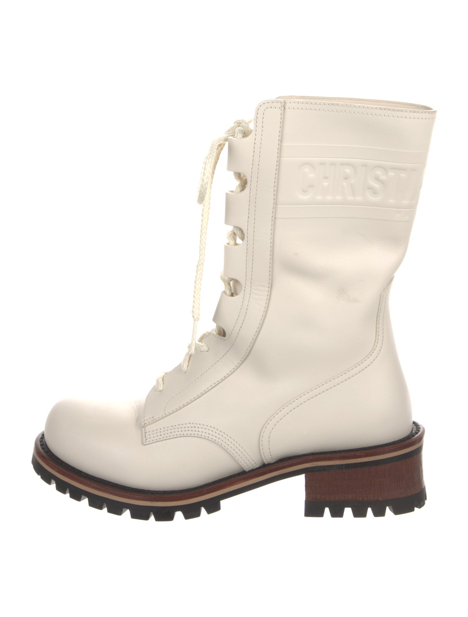Christian Dior Leather Combat Boots