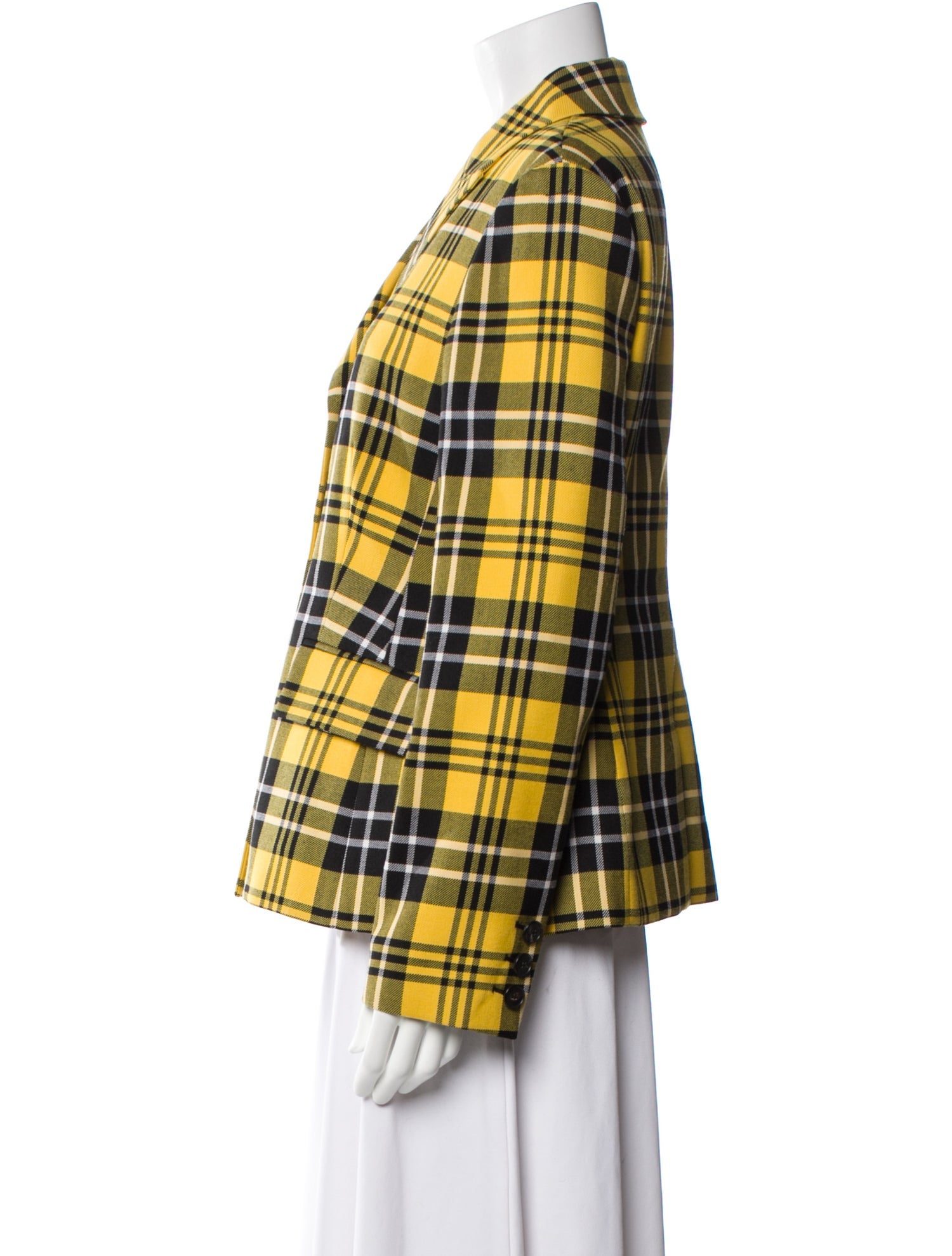 Christian Dior Virgin Wool Plaid Print Blazer