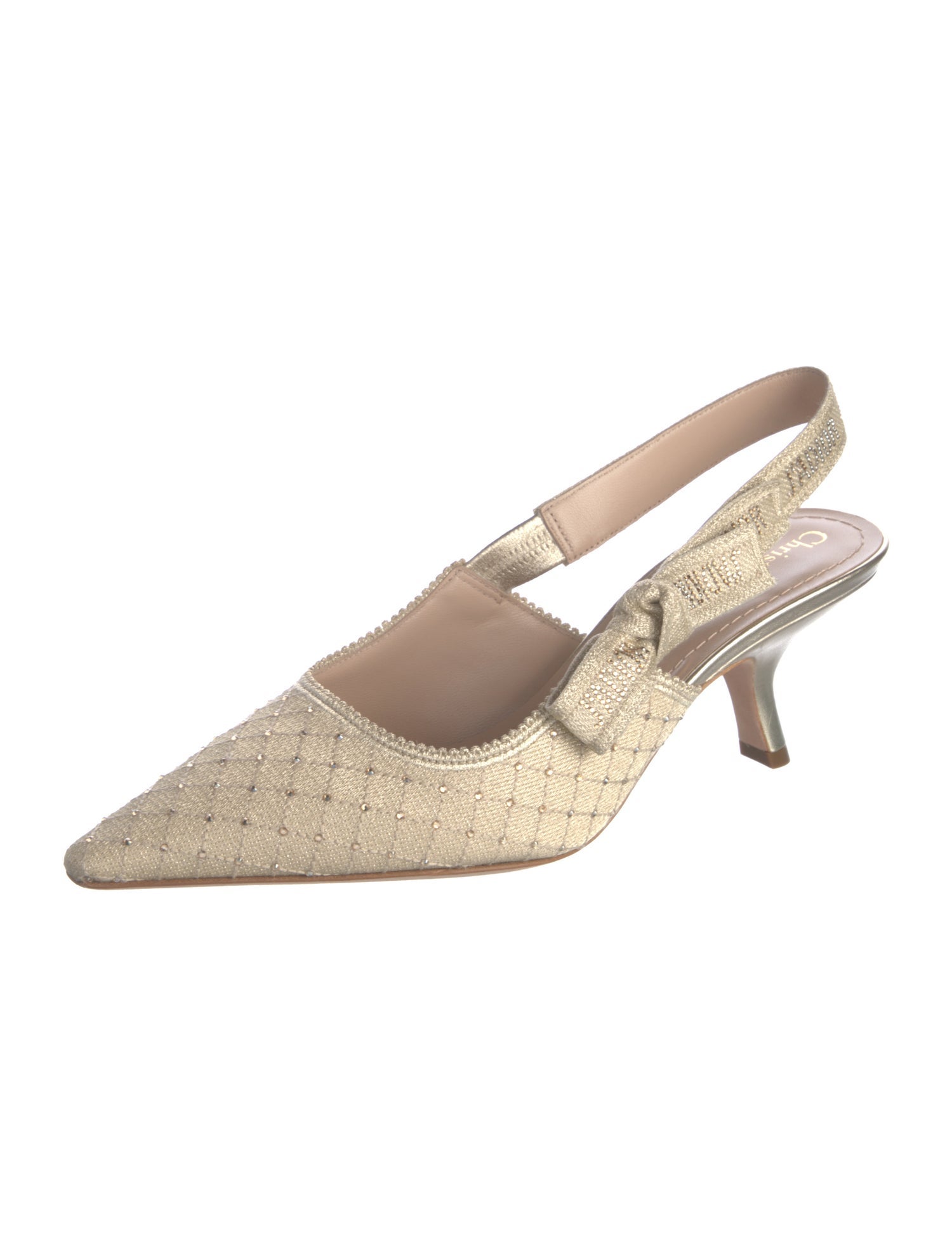 Christian Dior Canvas Printed Slingback Pumps
