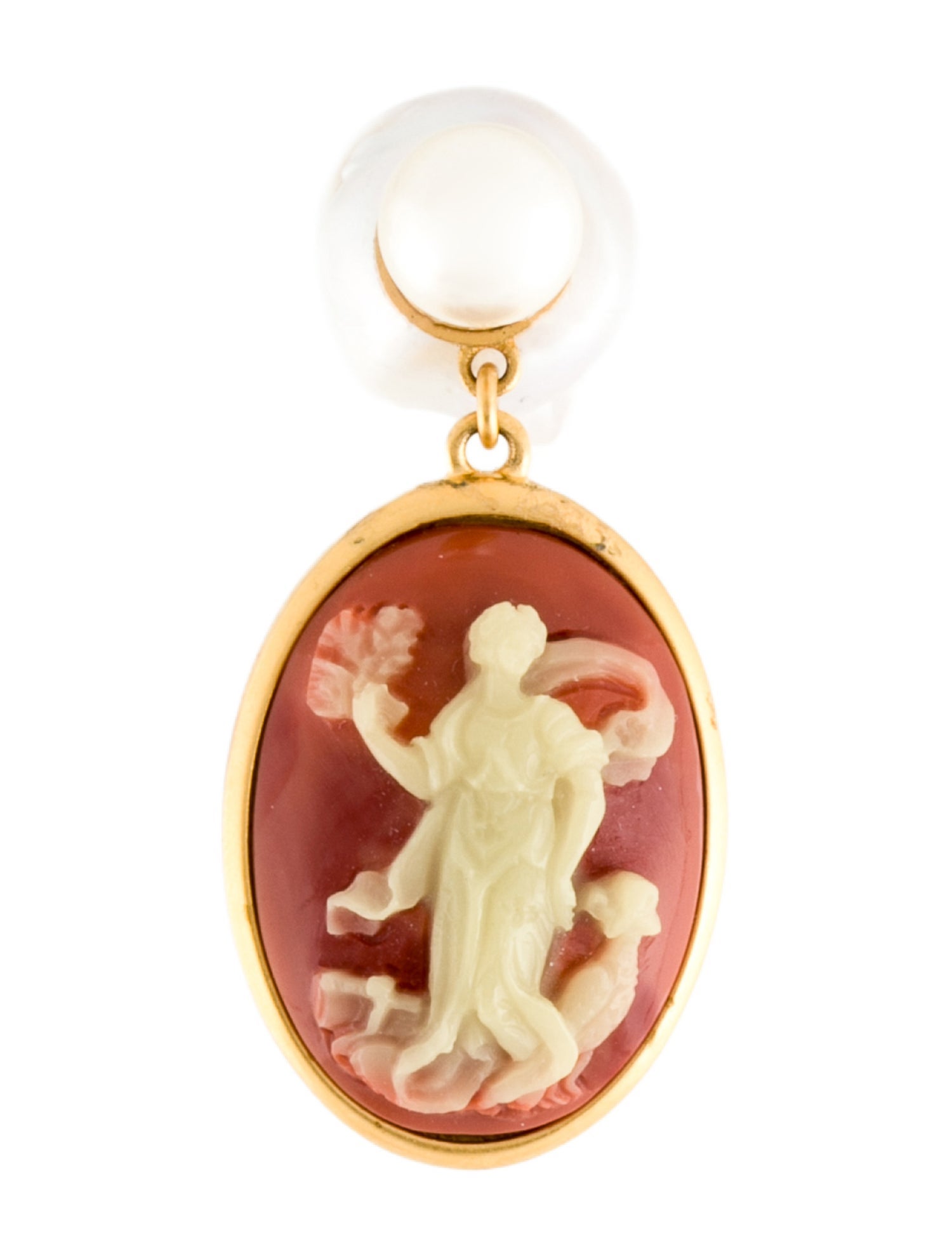 Christian Dior Freshwater Pearl & Resin & Faux Pearl Single Drop Earring