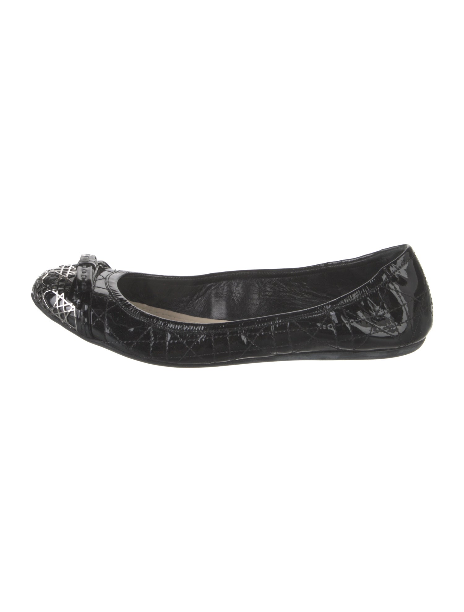 Christian Dior Cannage Pattern Patent Leather Ballet Flats
