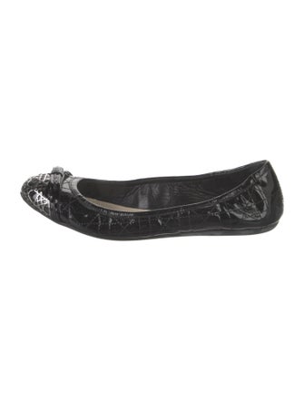 Christian Dior Cannage Pattern Patent Leather Ballet Flats