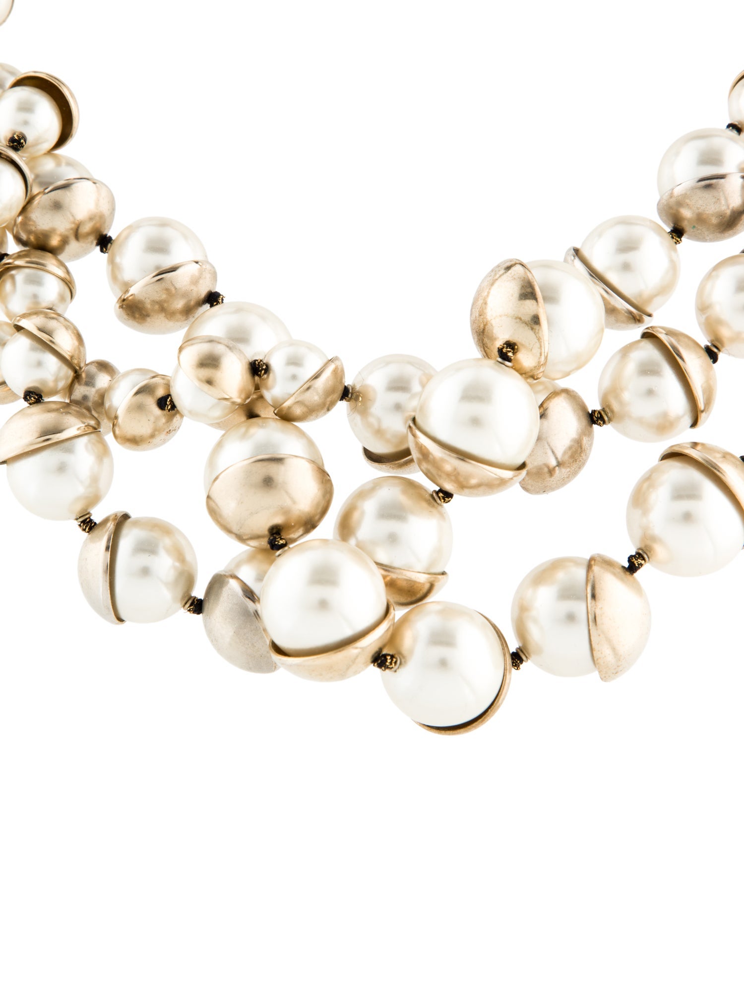 Christian Dior Faux Pearl Mise en Dior Multi-strand Collar Necklace