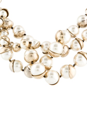 Christian Dior Faux Pearl Mise en Dior Multi-strand Collar Necklace