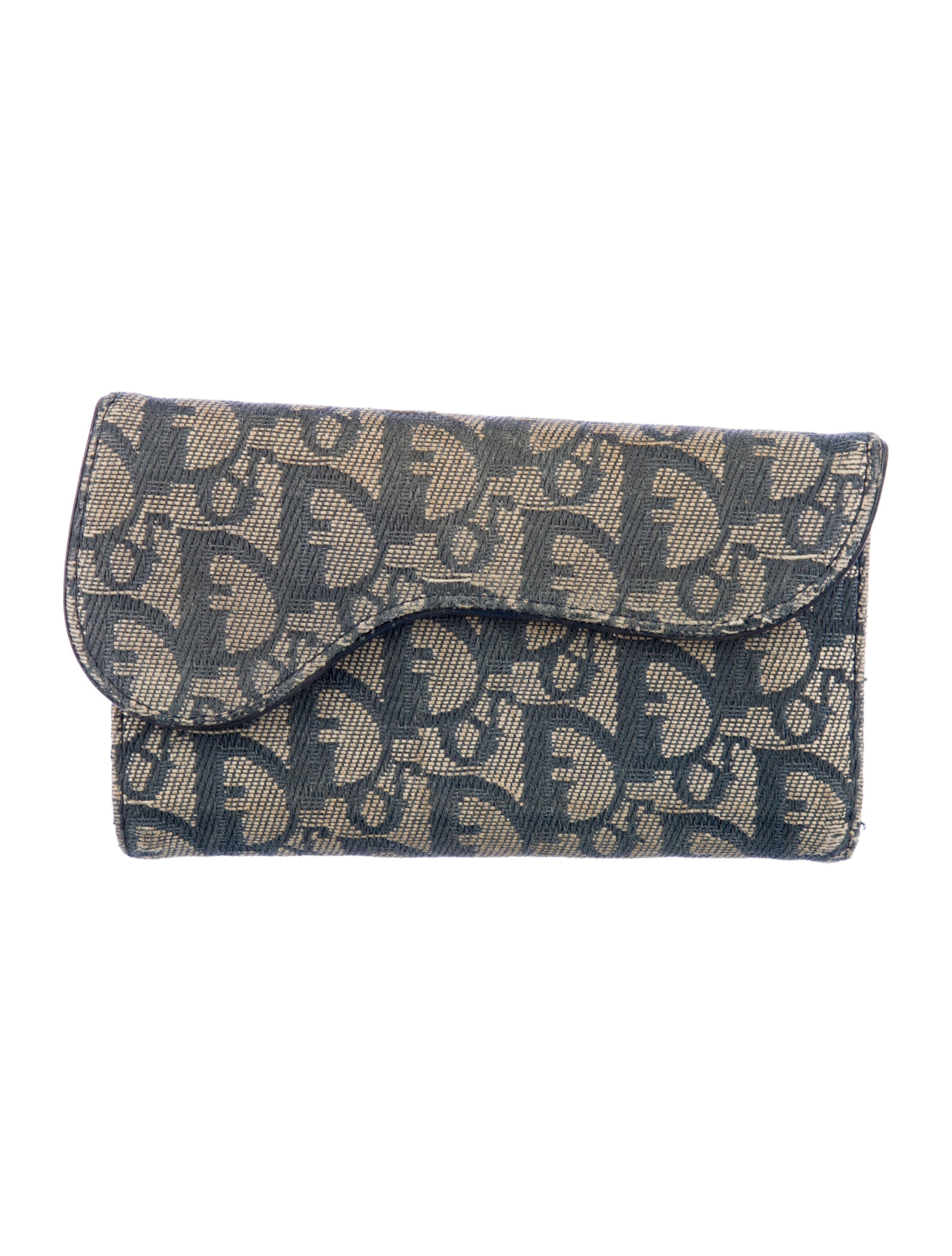 Christian Dior Denim Saddle Wallet Diorissimo Pattern Wallet