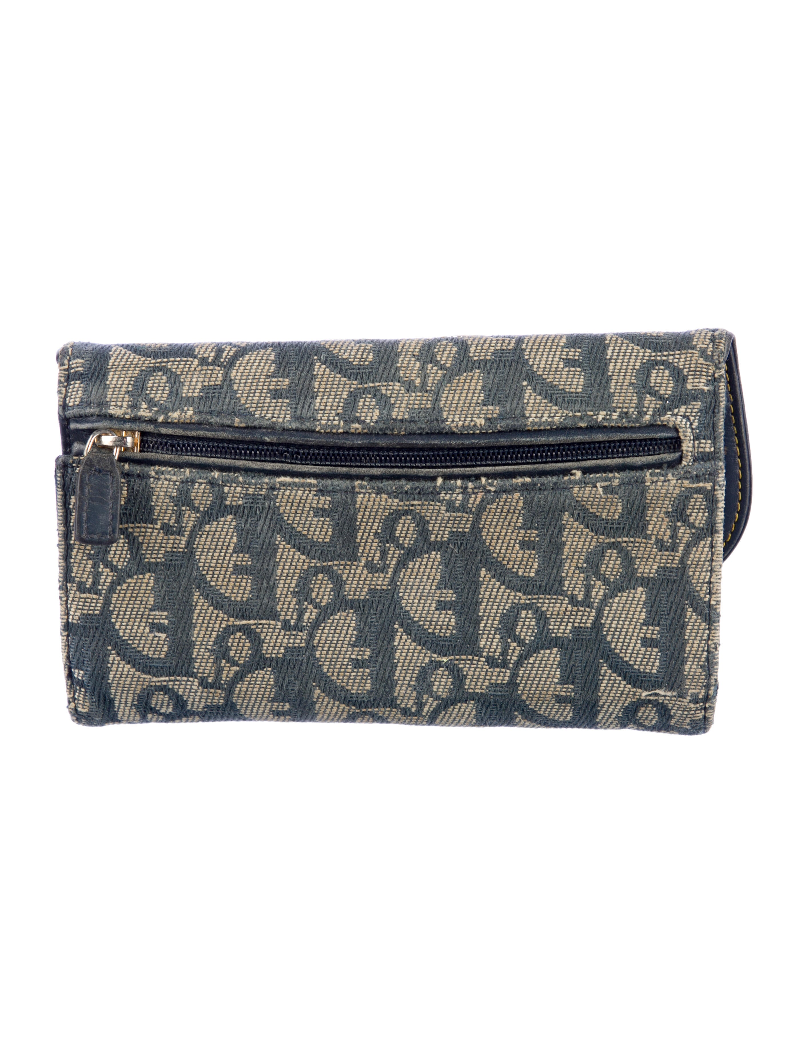 Christian Dior Denim Saddle Wallet Diorissimo Pattern Wallet