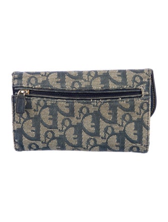 Christian Dior Denim Saddle Wallet Diorissimo Pattern Wallet