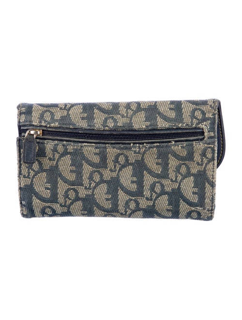 Christian Dior Denim Saddle Wallet Diorissimo Pattern Wallet