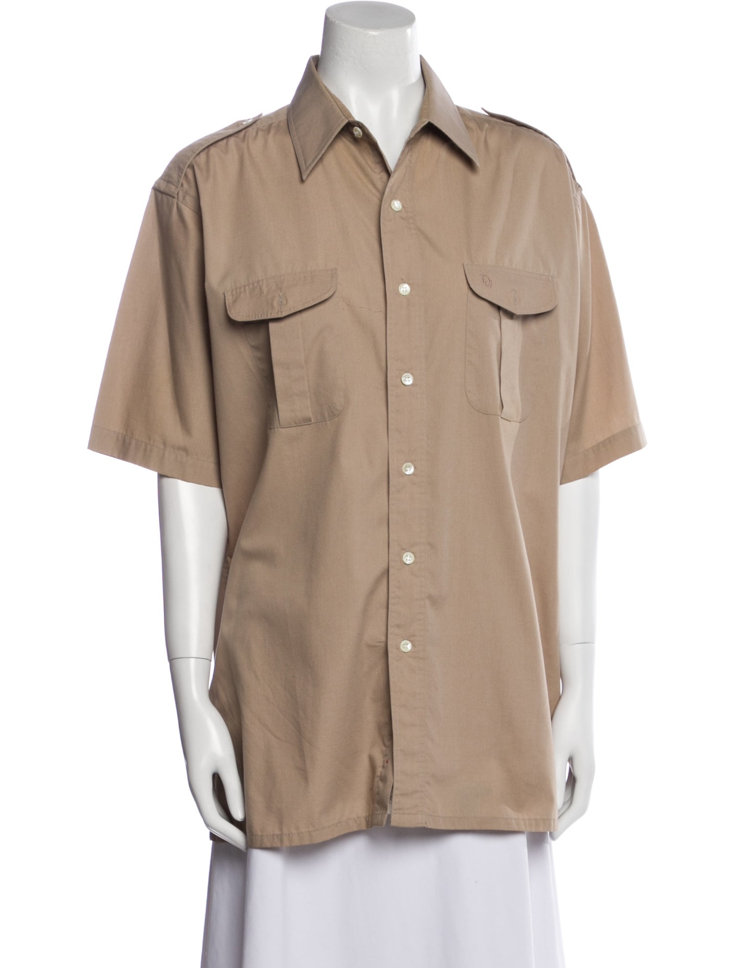Christian Dior Short Sleeve Button-Up Top