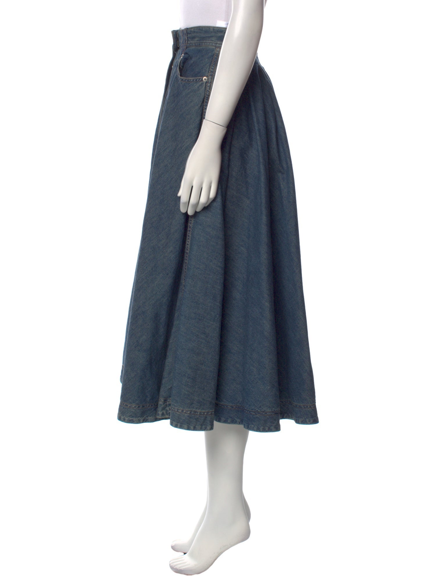 Christian Dior Embroidered Accent Midi Length Skirt