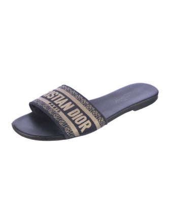 Christian Dior Canvas Printed Slides