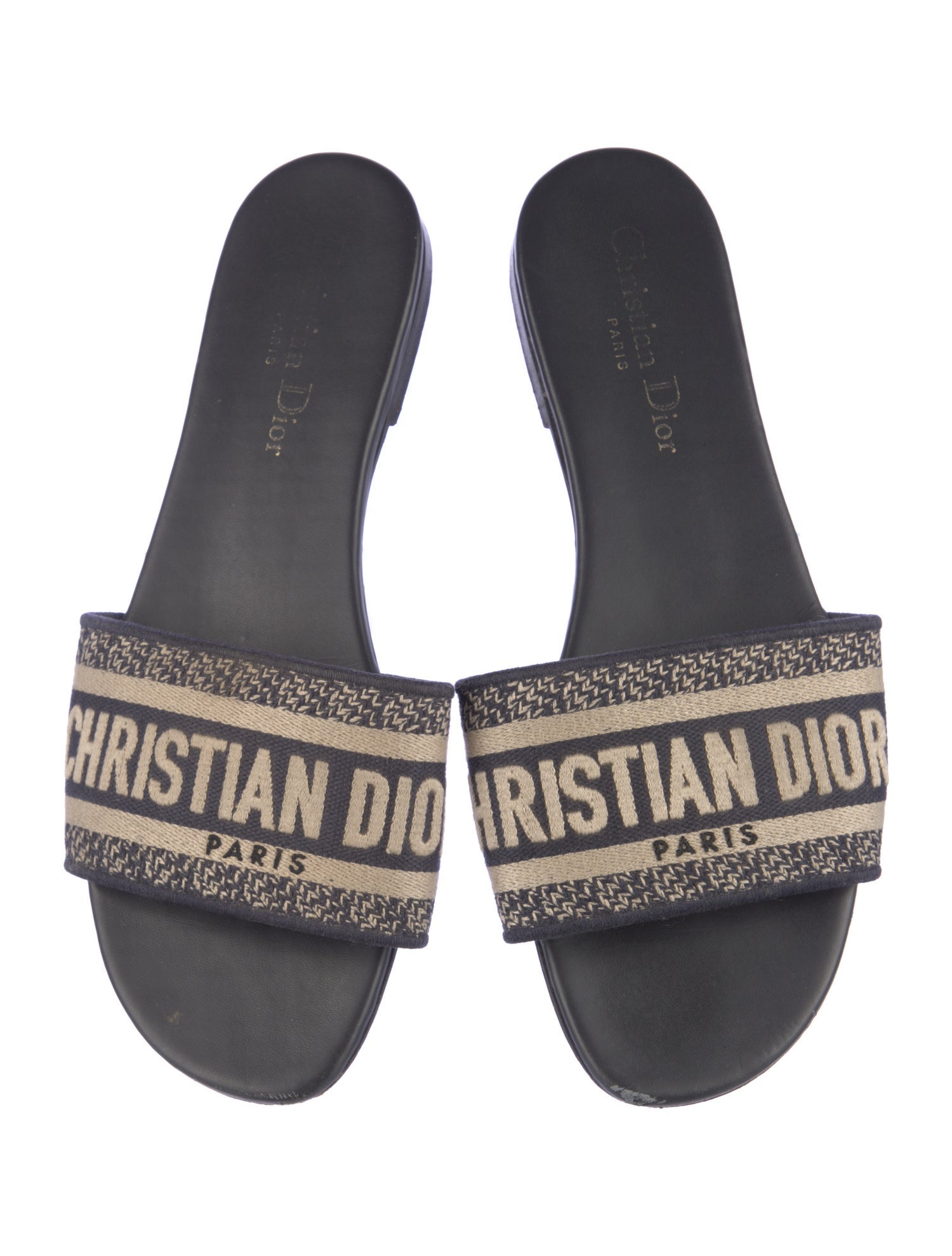 Christian Dior Canvas Printed Slides