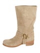 Christian Dior Suede Moto Boots