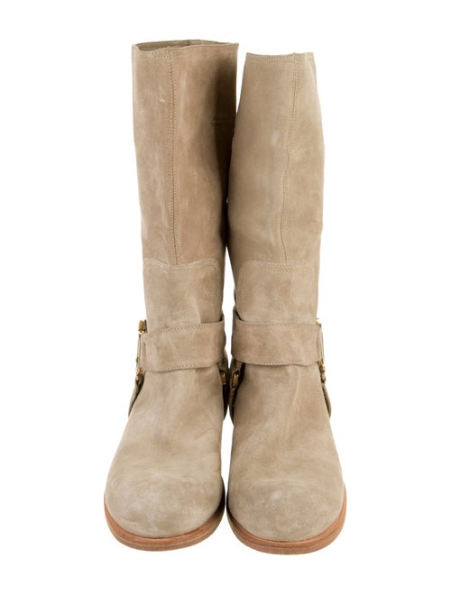 Christian Dior Suede Moto Boots